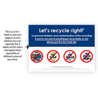 Let's recycle right label with Images of Don'ts