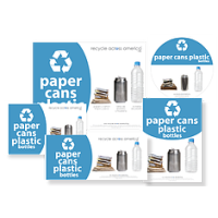Paper, Cans, and Plastic Labels
